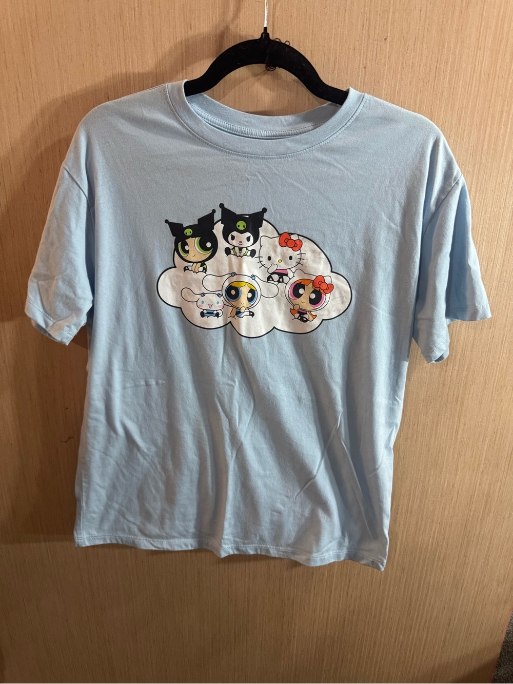 Kids Hello Kitty and Friends X Powerpuff Girls Light Blue Graphic Tee Size XL